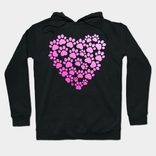 Valentine's pattern - heart from paws Hoodie